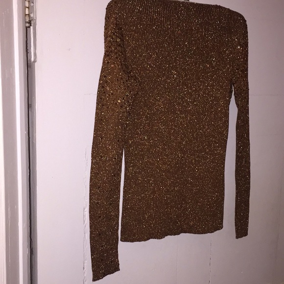 Bronze knit long sleeve sequin top - Picture 5 of 7